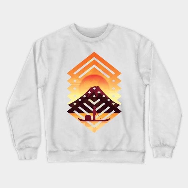 Asian Landscape Crewneck Sweatshirt by Urban_Vintage